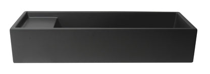 ALFI brand  AB39TRBM 39" Black Matte Above Mount Fireclay Bathroom Trough Sink