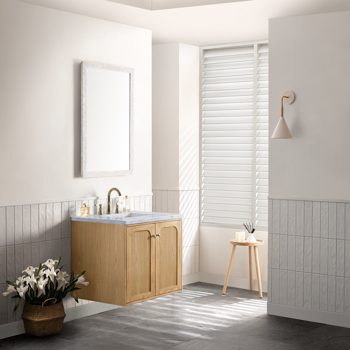 Laurent 30" Single Vanity Cabinet, Light Natural Oak