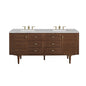 Amberly 72" Double Vanity Cabinet, Mid-Century Walnut