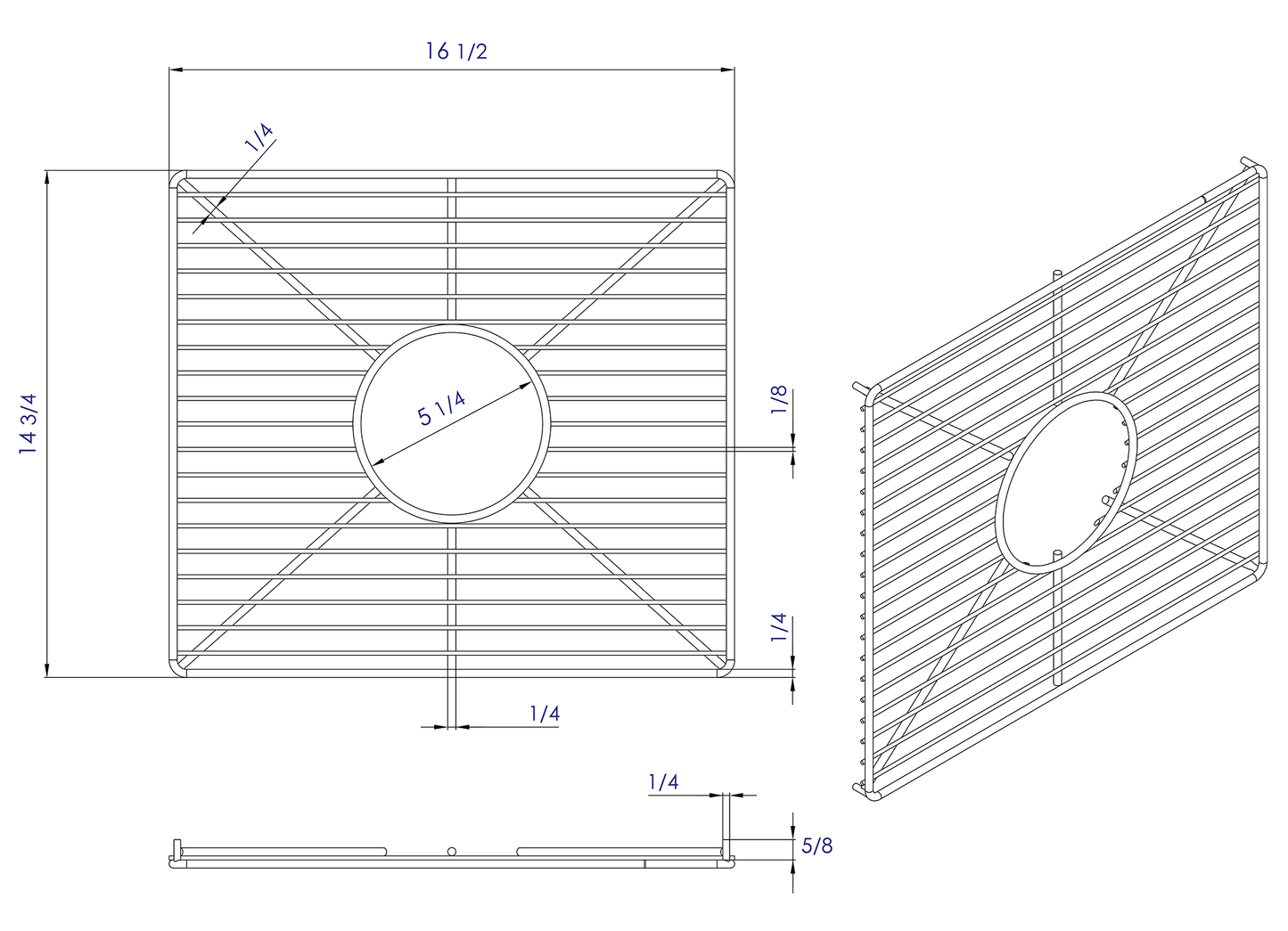 ALFI brand  ABGR3918 Stainless steel kitchen sink grid for AB3918DB, AB3918ARCH