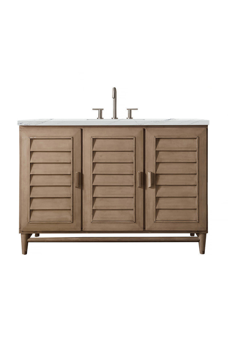 Portland 48" Single Vanity Cabinet, Whitewashed Walnut