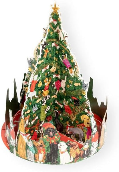 Caroling Pets Christmas Tree Christmas 3D Advent Calendar