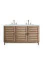 Portland 60" Double Vanity Cabinet, Whitewashed Walnut