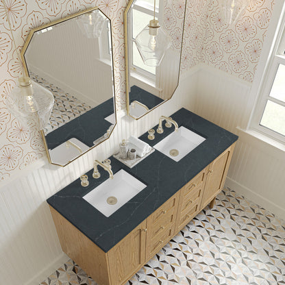 Laurent 60" Double Vanity, Light Natural Oak