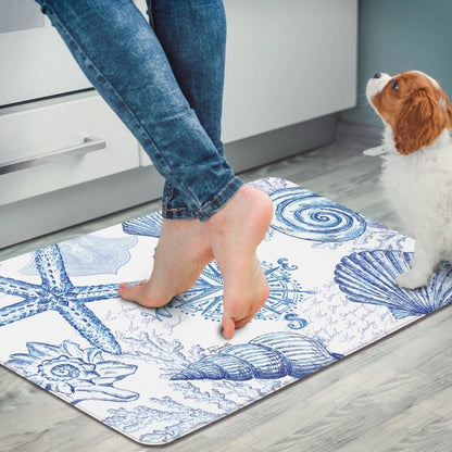 Coastal Sketch Decorative Anti-Fatigue Comfort Floor Mat 30" x 20"