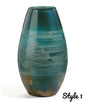 Copper and Turquoise Glass Vase - Three Styles