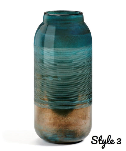 Copper and Turquoise Glass Vase - Three Styles