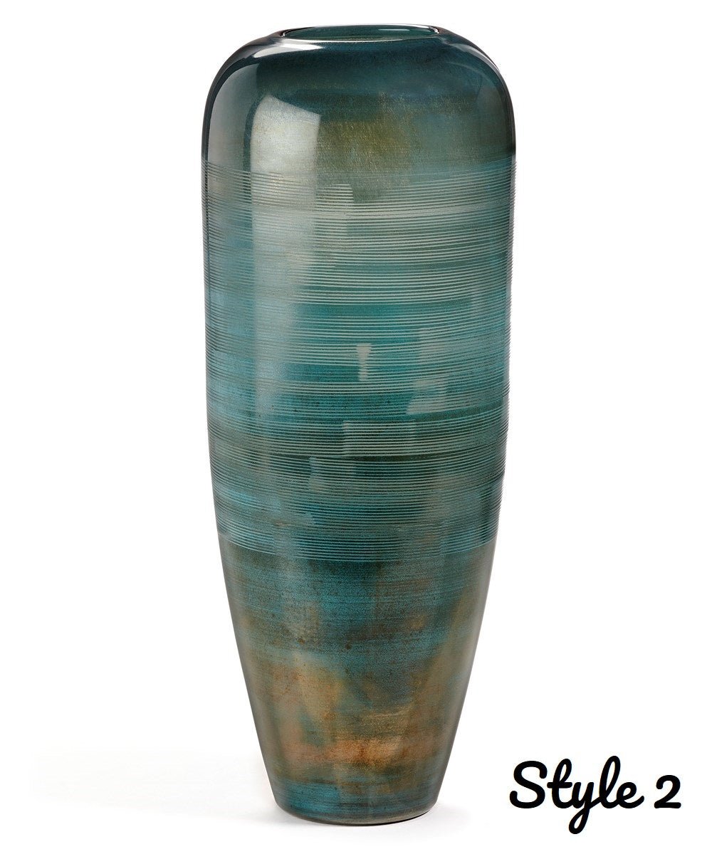 Copper and Turquoise Glass Vase - Three Styles