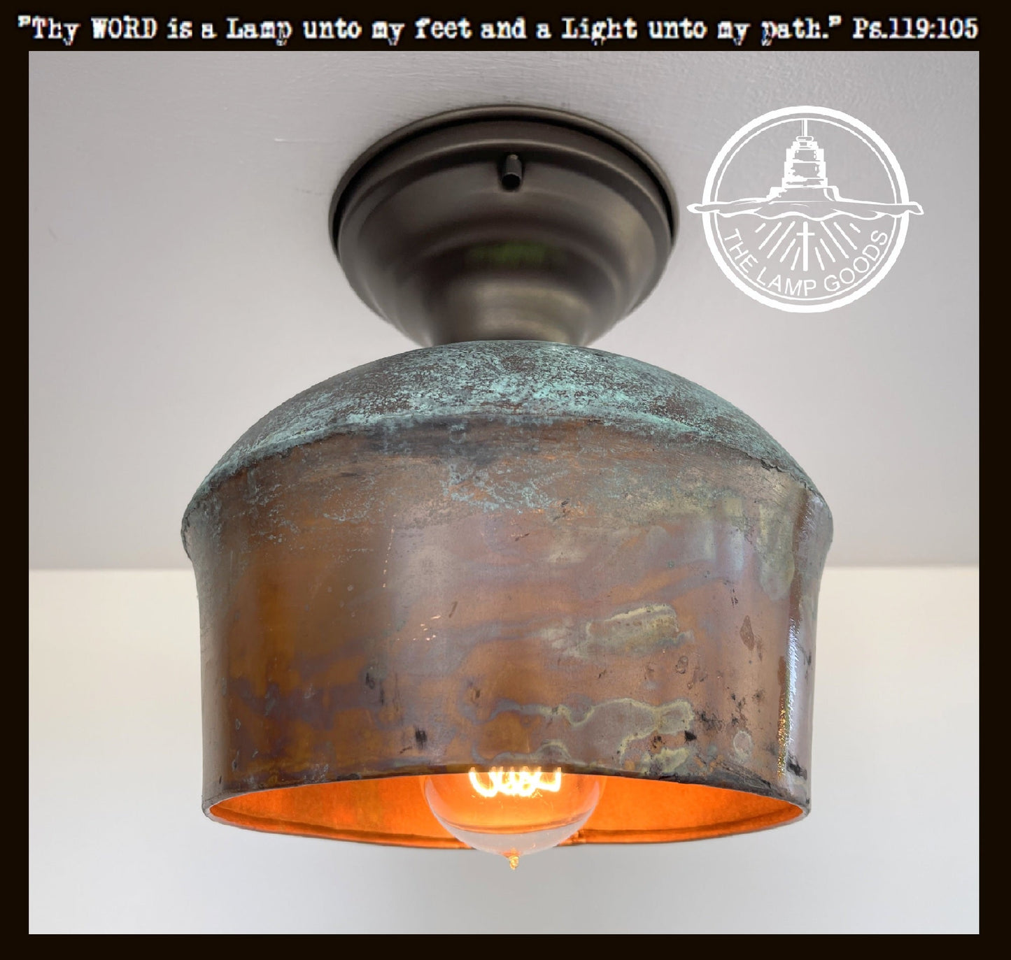 HANDCRAFTED Copper Pendant Light Fixture With Chain