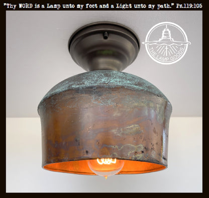 HANDCRAFTED Copper Pendant Light Fixture With Chain