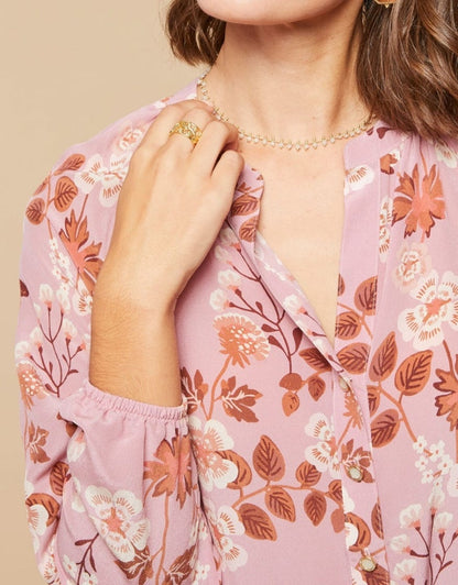 Cora Silk Blouse - Lucas Theater Wildflower Mauve