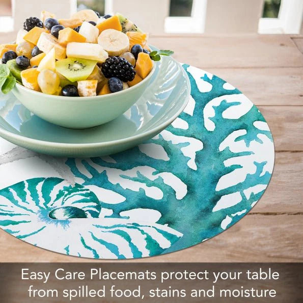 Coral Life Reversible Round Plastic Placemat