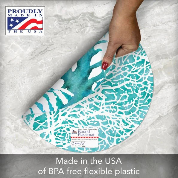 Coral Life Reversible Round Plastic Placemat