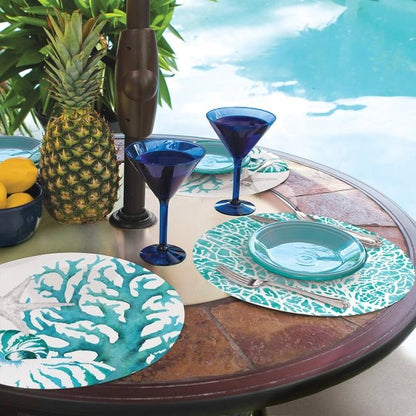 Coral Life Reversible Round Plastic Placemat