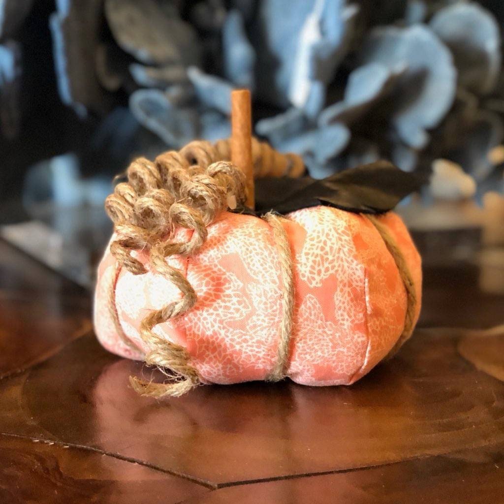 Coral Sea Fan Fabric Pumpkin- 3 Sizes