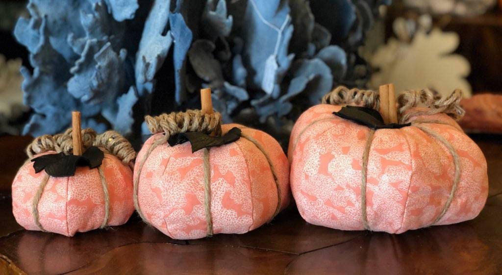 Coral Sea Fan Fabric Pumpkin- 3 Sizes