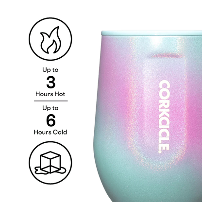 Corkcicle Stemless 12 oz Wine - Pink & Teal Shimmer