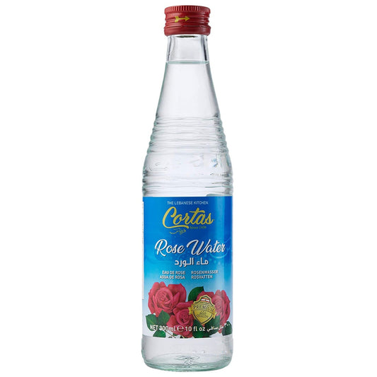 Cortas 10 Fl Oz Rose Water For Cooking - Authentic Lebanese Distilled Rose Petals