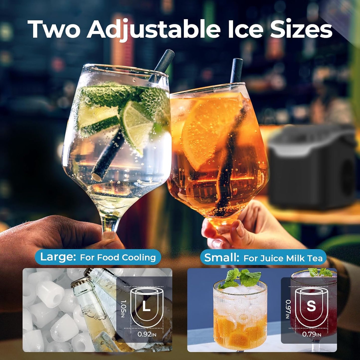 Countertop Ice Maker, 26 lbs/Day ice Production 58012RIM0