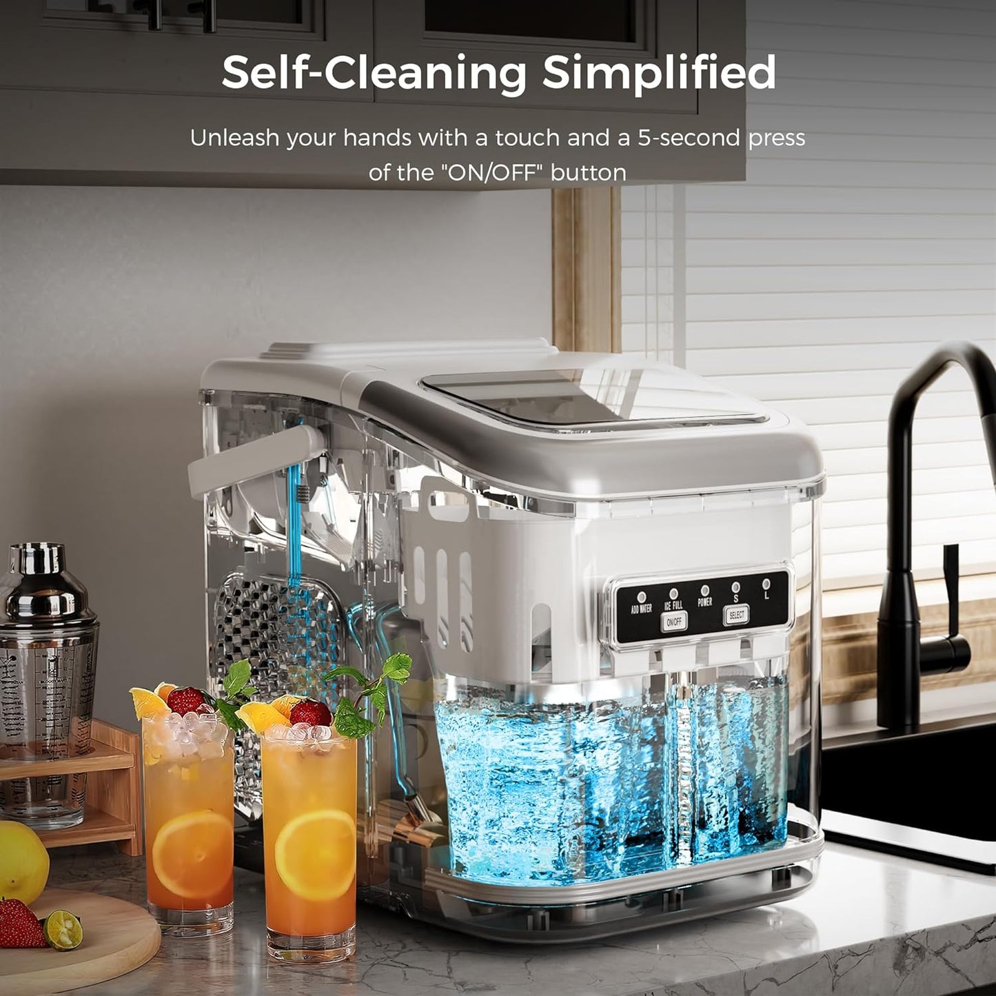 Countertop Ice Maker 9 Bullet Ice Cubes in 6 Mins,  Z5812K