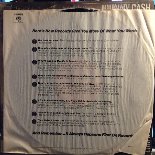 At Folsom Prison (VINYL) | Excellent+ (EX+) Very Good (VG)