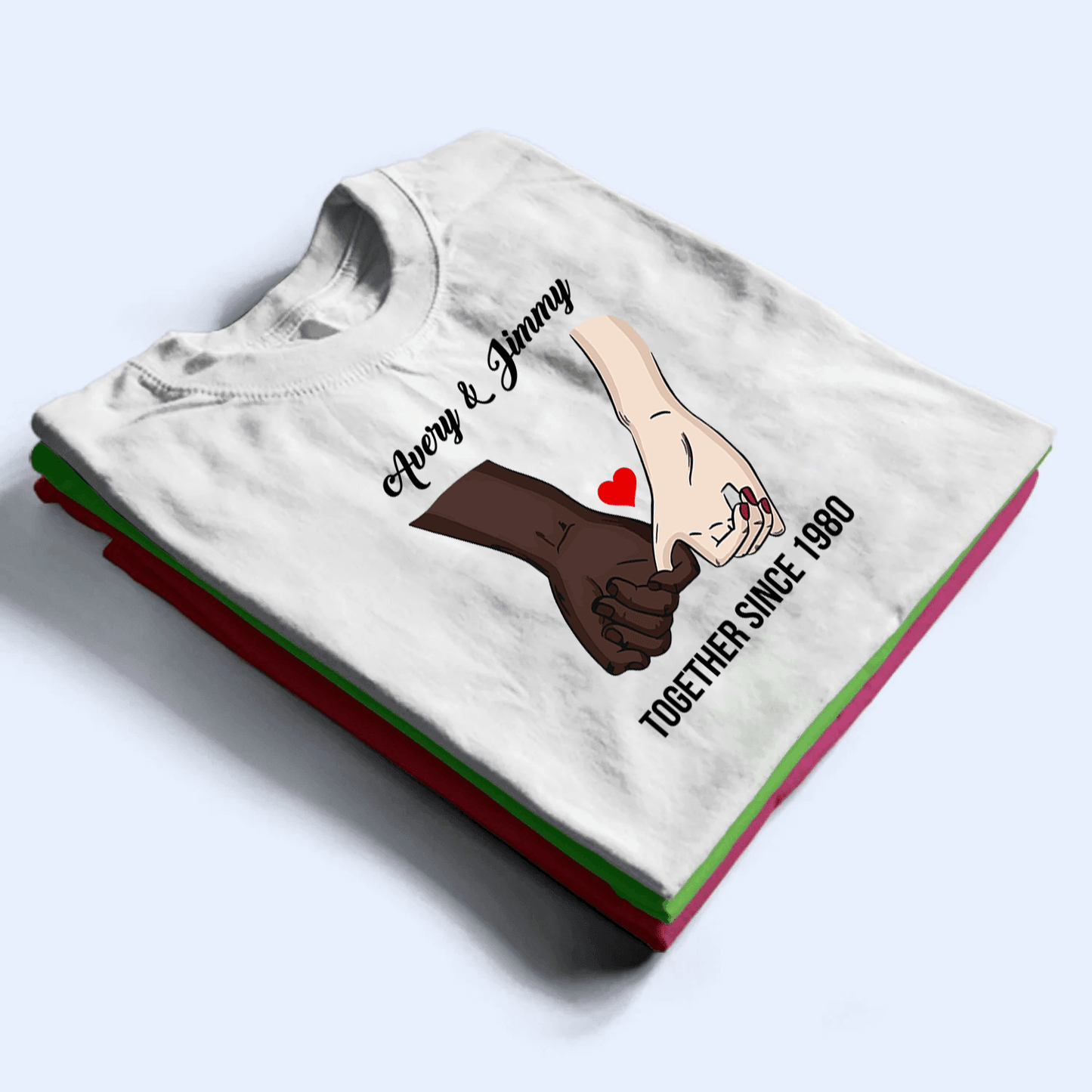 Couple Hand | Personalized Custom Gift For Couples, Valentine, Anniversary, Husband Wife, Girlfriend, Boyfriend, Her/Him | Tshirts