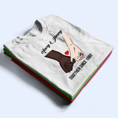 Couple Hand | Personalized Custom Gift For Couples, Valentine, Anniversary, Husband Wife, Girlfriend, Boyfriend, Her/Him | Tshirts