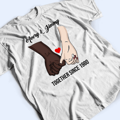 Couple Hand | Personalized Custom Gift For Couples, Valentine, Anniversary, Husband Wife, Girlfriend, Boyfriend, Her/Him | Tshirts
