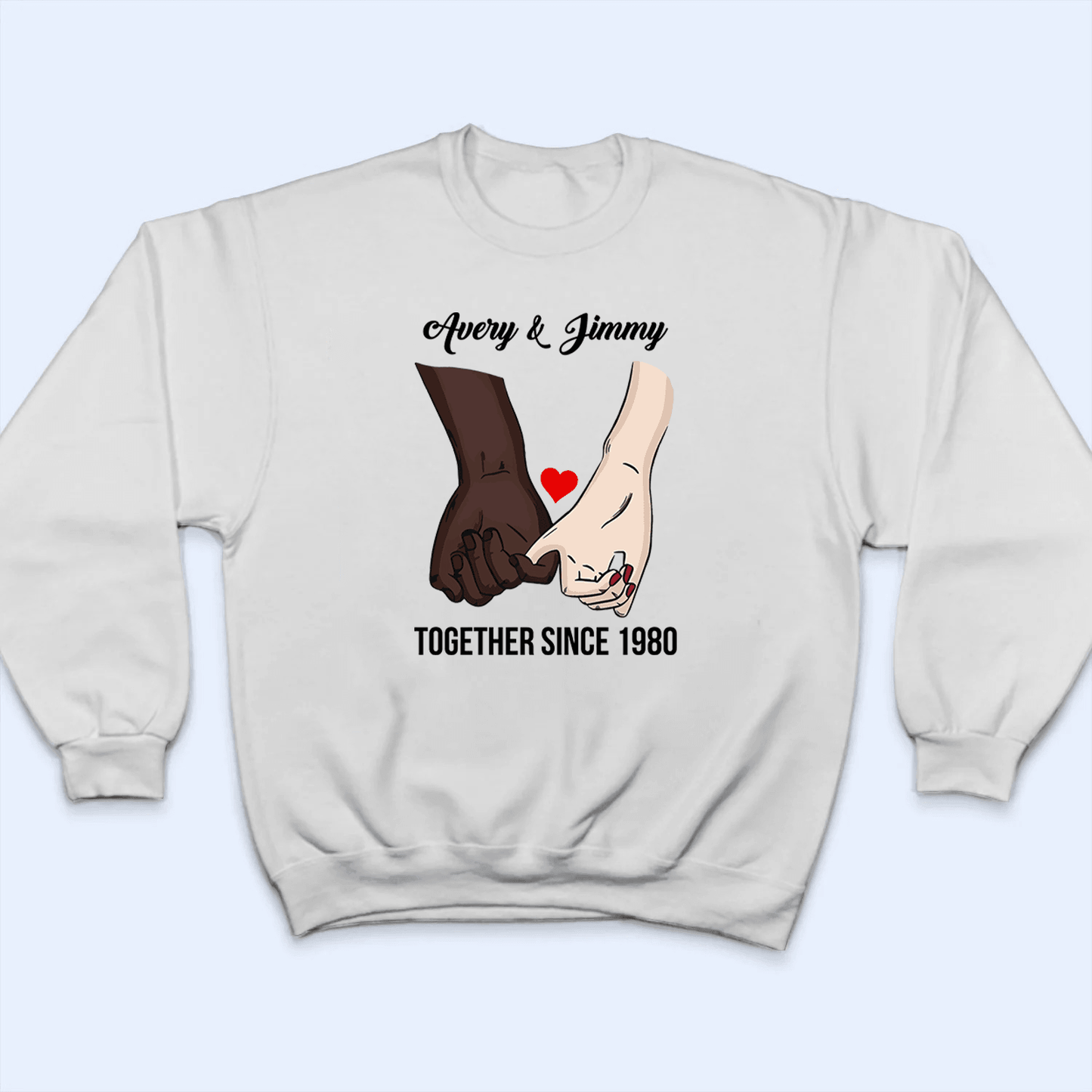 Couple Hand | Personalized Custom Gift For Couples, Valentine, Anniversary, Husband Wife, Girlfriend, Boyfriend, Her/Him | Tshirts