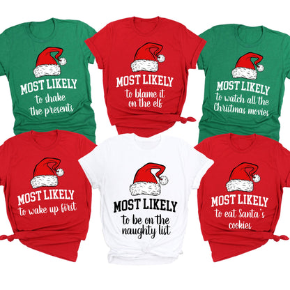 Most Likely To Christmas Family Tees - 40 Designs! Comfort Colors T-Shirt