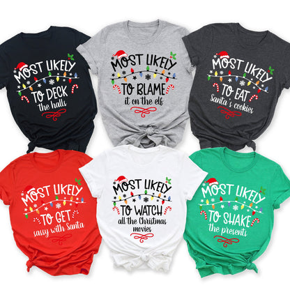 Most Likely To Christmas Family Tees - 60 Designs! Comfort Colors T-Shirt