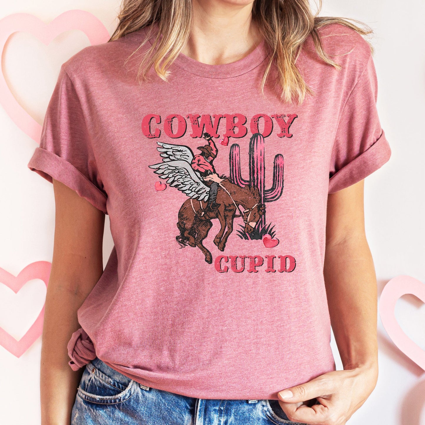Cowboy Cupid, Horse, Western, Country, Super Soft Tshirt, Valentine's Day