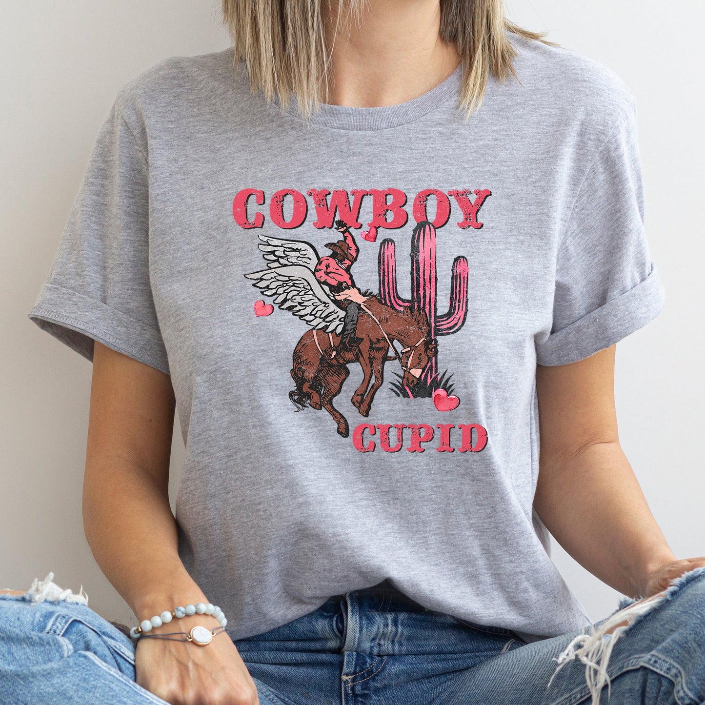 Cowboy Cupid, Horse, Western, Country, Super Soft Tshirt, Valentine's Day