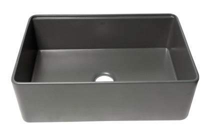 ALFI brand ABFS3020 Workstation 30" x 20" Single Bowl Step Rim Fireclay Farm Sink with Accessories