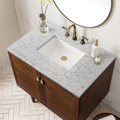 Amberly 36" Single Vanity Cabinet, Mid-Century Walnut