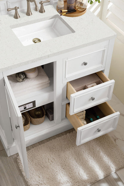 De Soto 36" Single Vanity Cabinet, Bright White