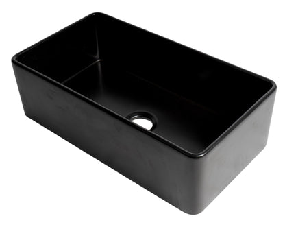 ALFI brand ABF3318S Smooth Apron 33" x 18" Single Bowl Fireclay Farm Sink