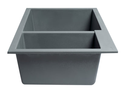 ALFI brand AB3319UM 34" Double Bowl Undermount Granite Composite Kitchen Sink