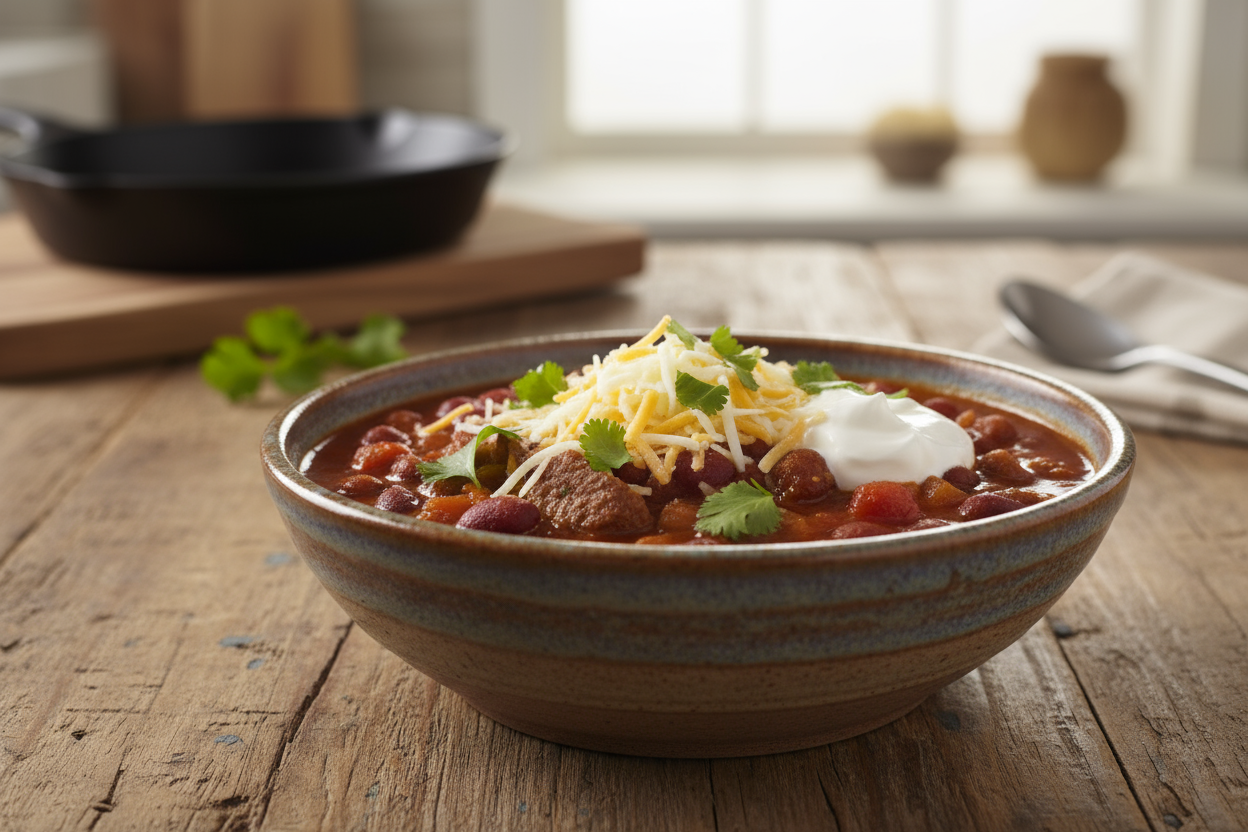 create an image for Classic Beef Chili Recipe - Digital Download