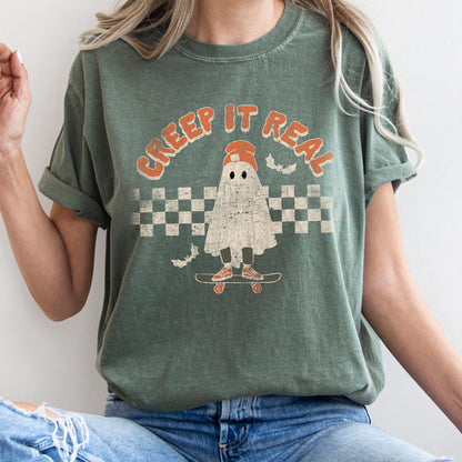 Creep It Real Retro Ghost Halloween Comfort Colors Tshirt