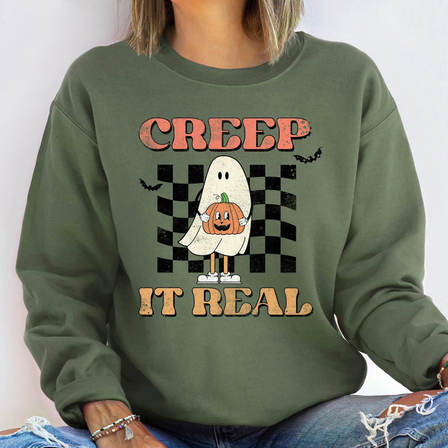 Creep It Real Vintage Halloween Sweatshirt