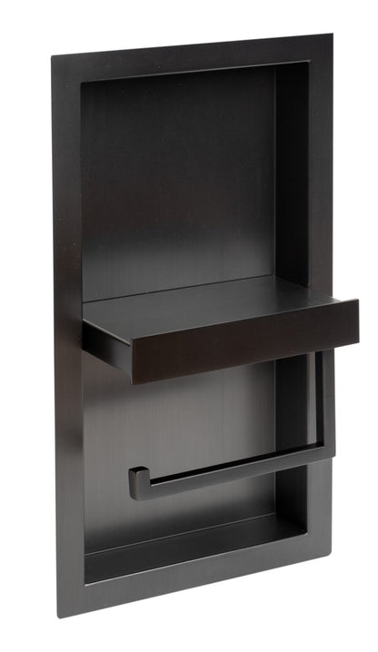 AlFI brand ABTPNP88 Stainless Steel Recessed Toilet Paper Holder Niche