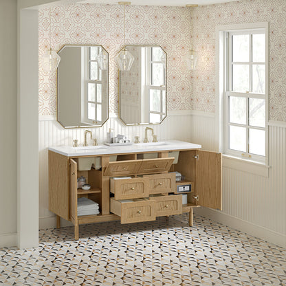 Laurent 60" Double Vanity, Light Natural Oak