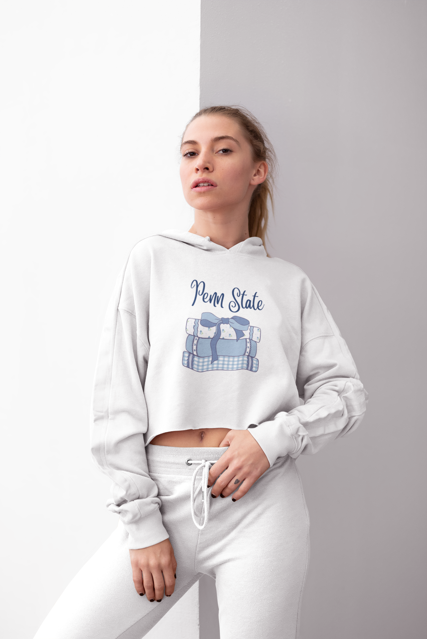 Customizable: Girly Book Club Cropped Fleece Hoodie