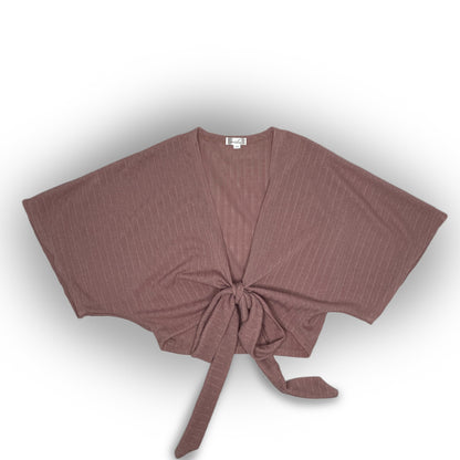 Cropped Sweater Knit Wrap Top Ballet Warm Up - Mauve