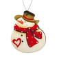 Chubby Snowman Wooden Ornament