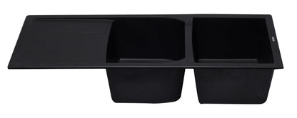 ALFI brand AB4620DI 46" Double Bowl Granite Composite Kitchen Sink with Drainboard
