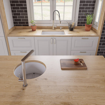 ALFI brand ABF2718UD 27" x 18" Fireclay Undermount / Drop In Firelcay Kitchen Sink