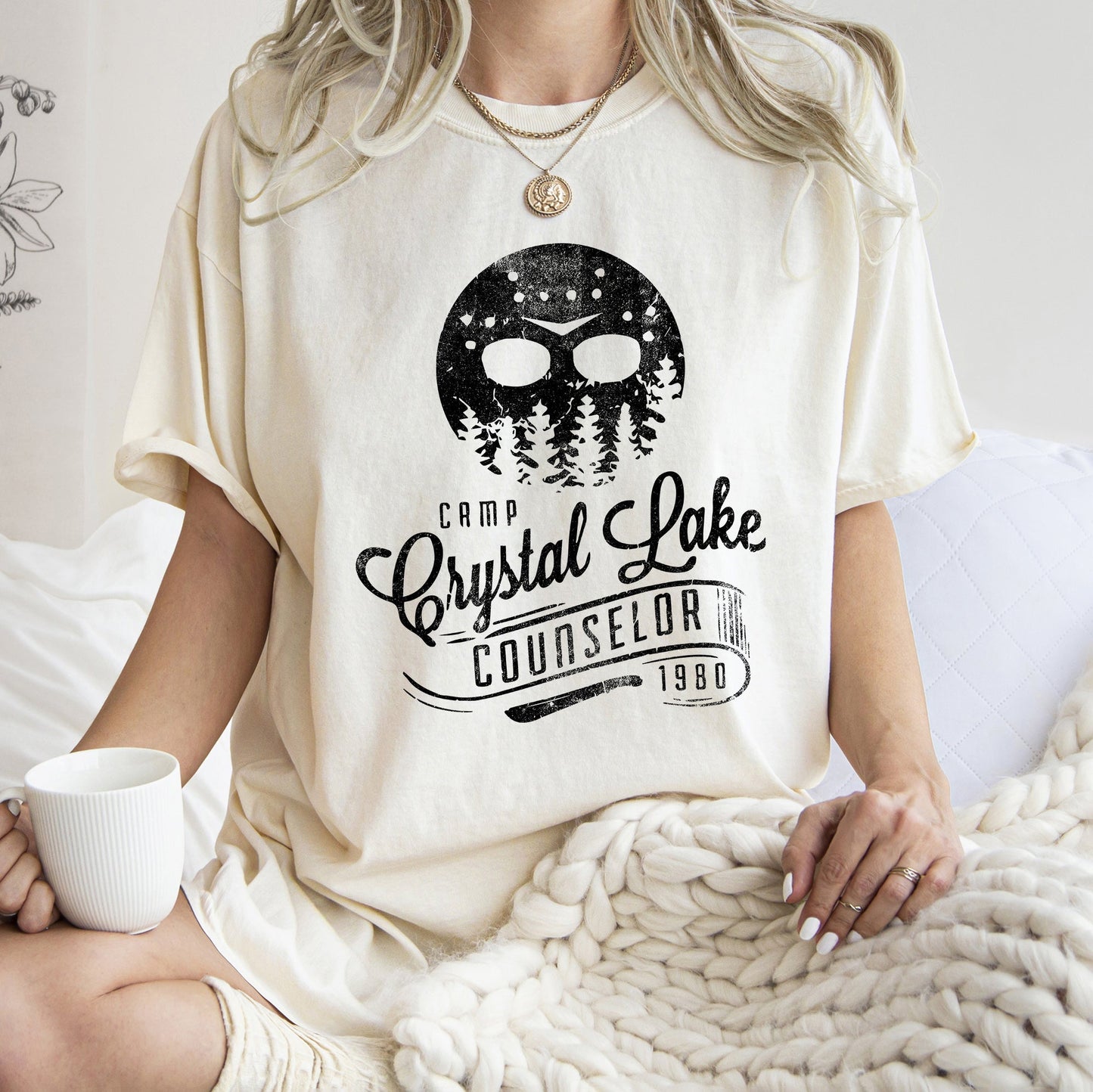 Camp Crystal Lake Counselor Retro Halloween Comfort Colors Tshirt