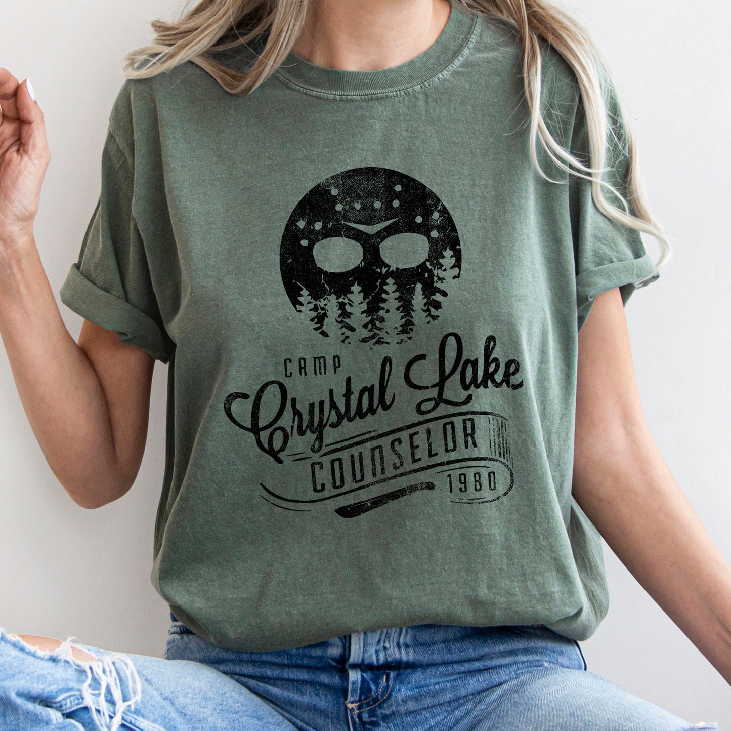 Camp Crystal Lake Counselor Retro Halloween Comfort Colors Tshirt